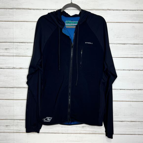 O’Neill Supertech Full Zip Packable Jacket Black Size Medium - Picture 1 of 11